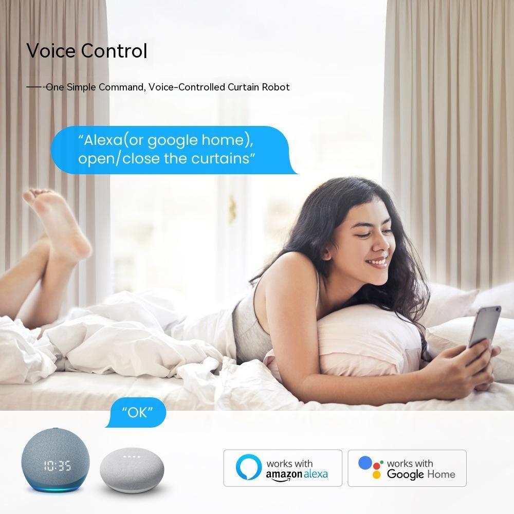 Smart Wifi Curtain Robot – Electric Roman Rod Curtain Companion