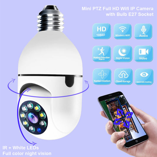 WiFi Camera 1080P Bulb 4X Zoom Camera – Smart Home Monitor