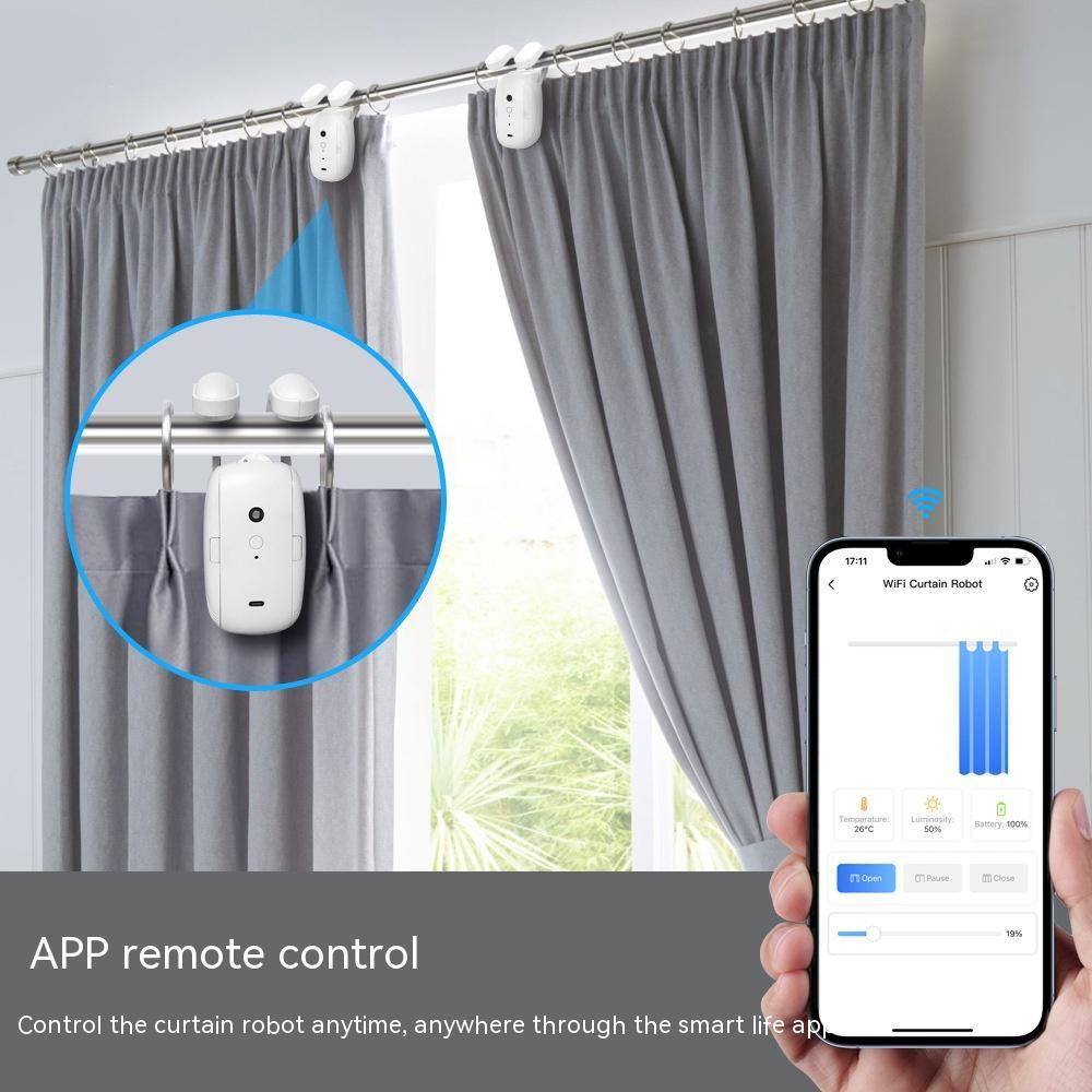 Smart Wifi Curtain Robot – Electric Roman Rod Curtain Companion