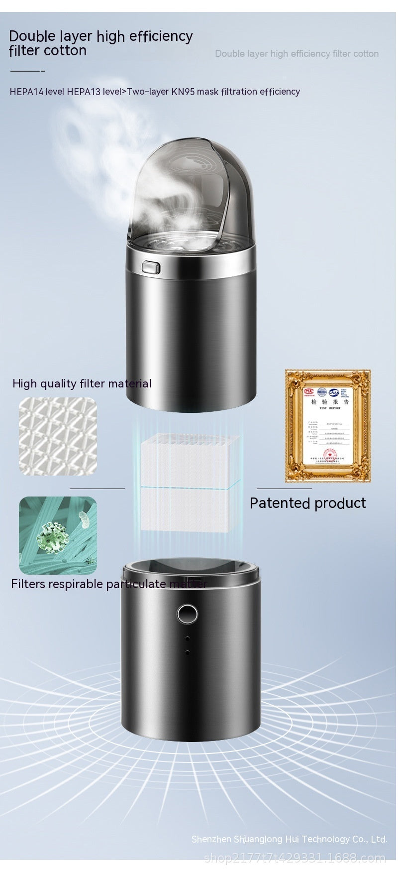 Smart Smoke Handheld Ashtray Air Purifier for Car & Home