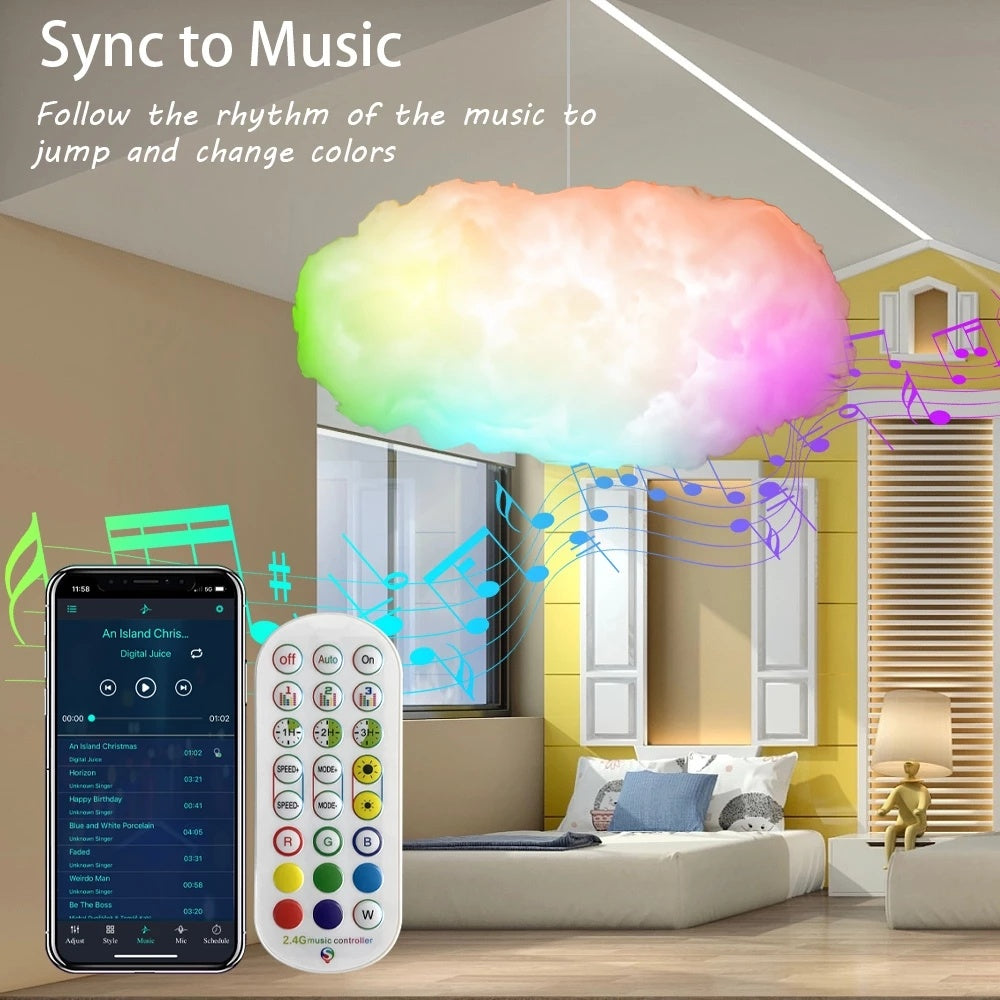 USB Cloud Light APP Control 3D RGBIC Ambient Music Lamp