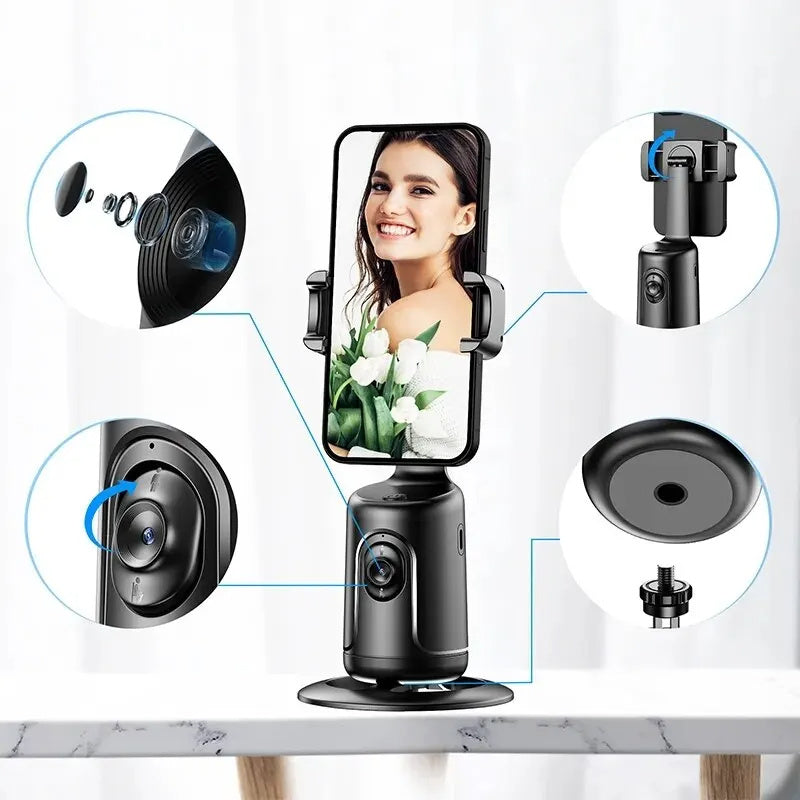 360 Auto Face Tracking Gimbal – AI Smart Phone Stabilizer Tripod