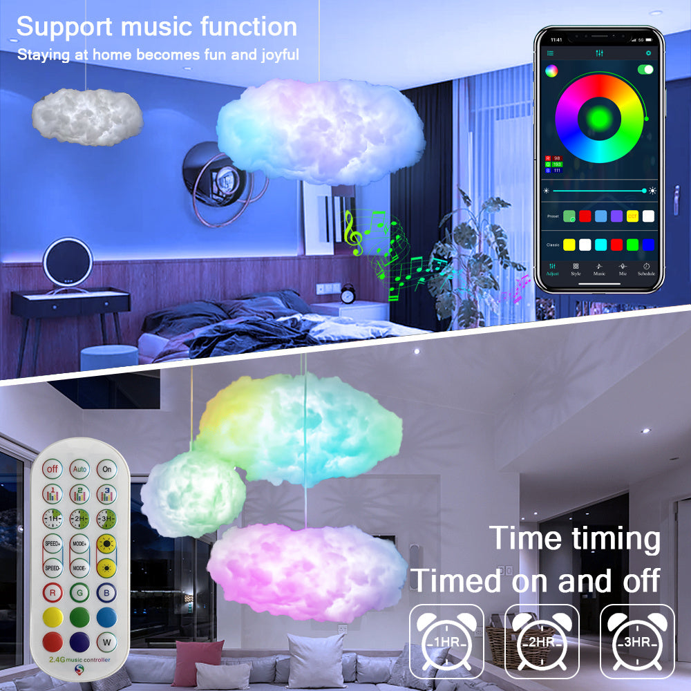 USB Cloud Light APP Control 3D RGBIC Ambient Music Lamp
